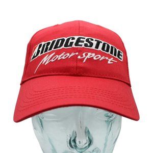 Bridgestone Motorsport Embroidered Logo Red Baseball Hat Cap Snapback Adjustable